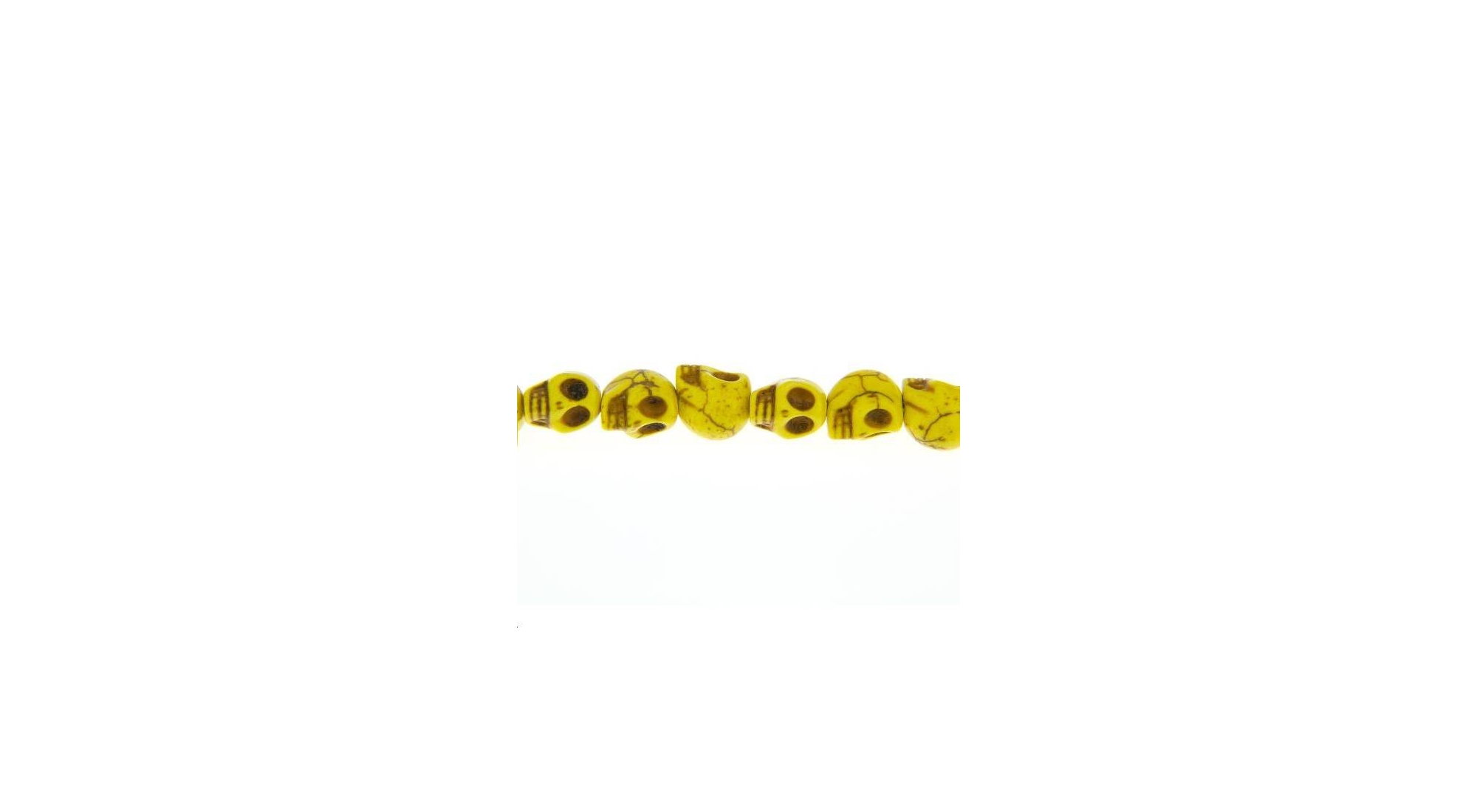 Lot De 10 Perles Tête De Mort En Howlite Blanche - 10 Mm - Pour Création Bijoux Rock